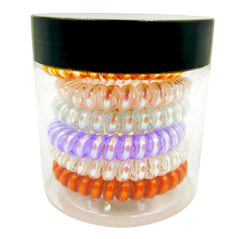 Hodooly 6 Count Hair Ties, Multicolor, Spiral Hair Ties for Thick, Curly and Long Hair, Traceless Hair Ties, Mega Hair Coil Set, Dent, Creaseless and No Headaches - Image 3
